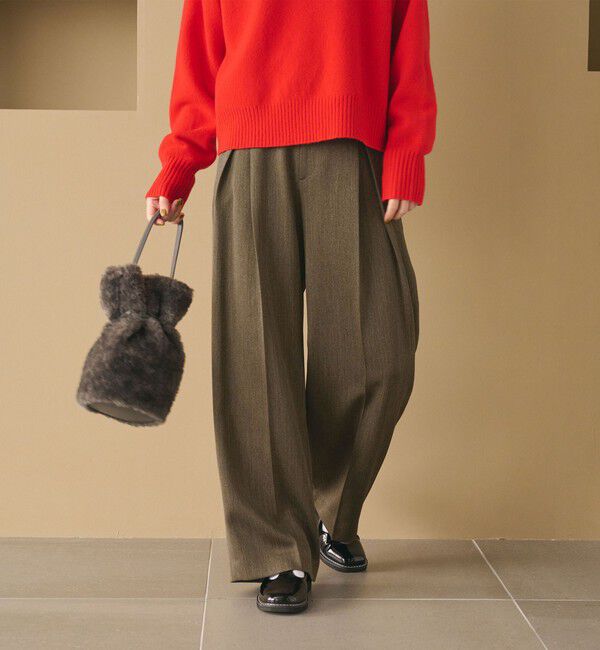 BEAUTY&YOUTH UNITED ARROWS「ツイードライク レイヤータック ワイドパンツ ウォッシャブル」|その他|