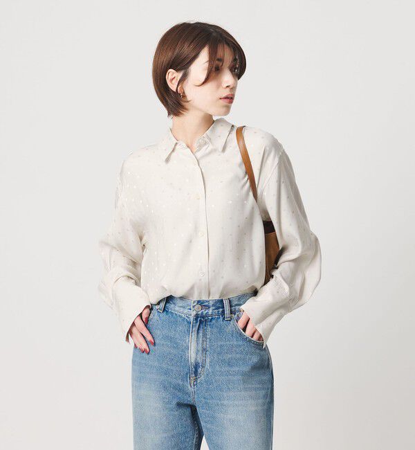 BEAUTY&YOUTH UNITED ARROWS「レーヨン ドットジャガード タック レギュラーカラー シャツ」|シャツ・ブラウス|