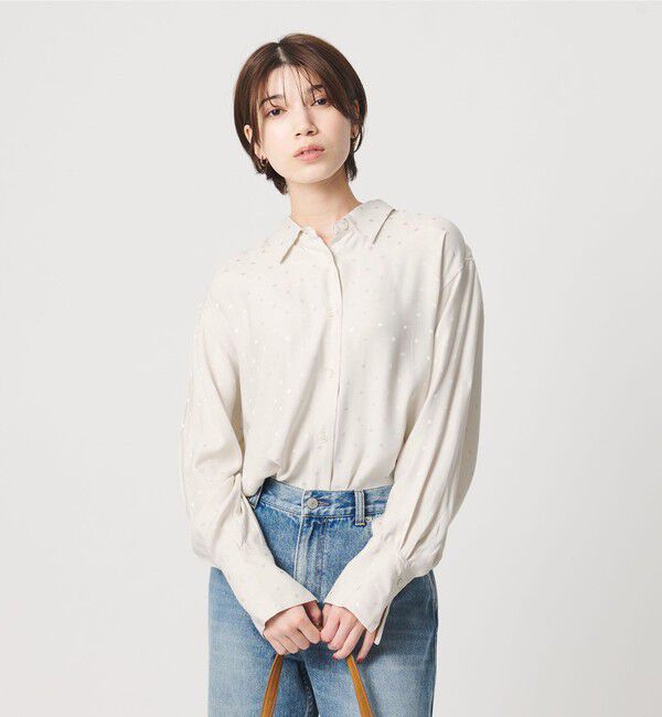 BEAUTY&YOUTH UNITED ARROWS「レーヨン ドットジャガード タック レギュラーカラー シャツ」|シャツ・ブラウス|