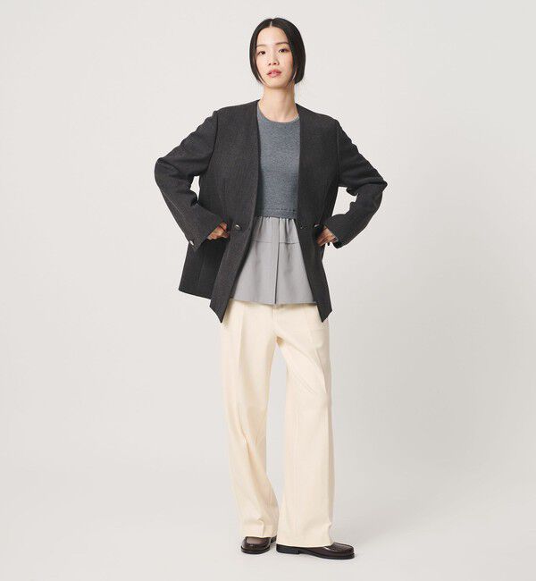 BEAUTY&YOUTH UNITED ARROWS「裏起毛バックゴム ストレートパンツ ウォッシャブル」|スラックス|