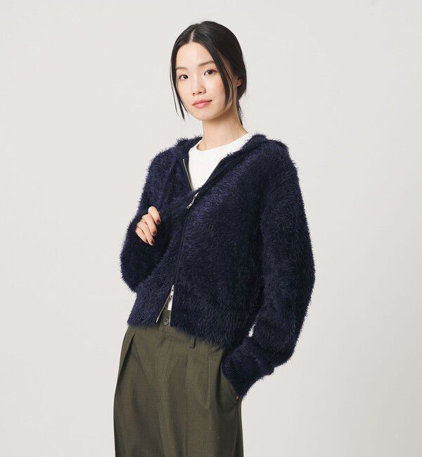 BEAUTY&YOUTH UNITED ARROWS「ナイロンブレンド フェザーニット ジップフーディ」|カーディガン|