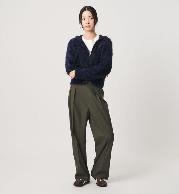 BEAUTY&YOUTH UNITED ARROWS「ナイロンブレンド フェザーニット ジップフーディ」|カーディガン|