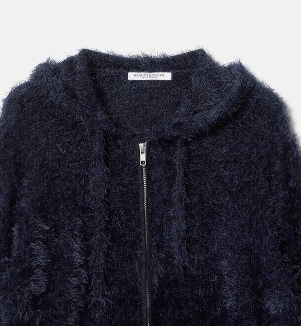 BEAUTY&YOUTH UNITED ARROWS「ナイロンブレンド フェザーニット ジップフーディ」|カーディガン|