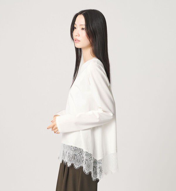 BEAUTY&YOUTH UNITED ARROWS「レースコンビ ロングスリーブ カットソー」|Tシャツ・カットソー|