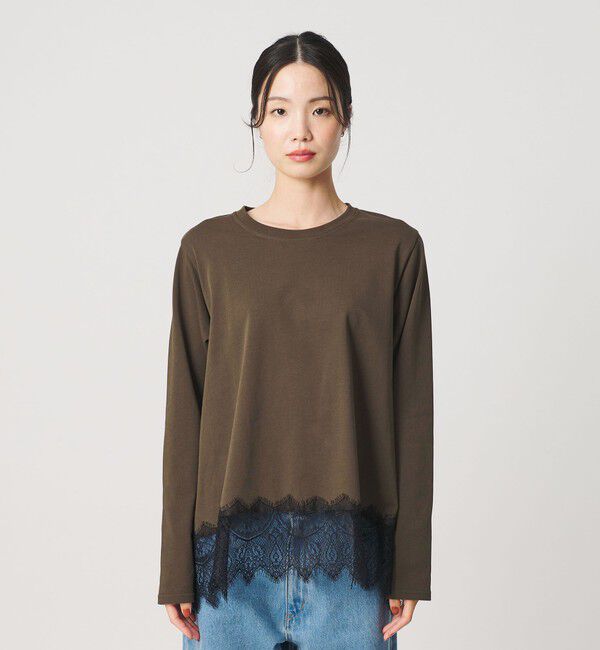 BEAUTY&YOUTH UNITED ARROWS「レースコンビ ロングスリーブ カットソー」|Tシャツ・カットソー|