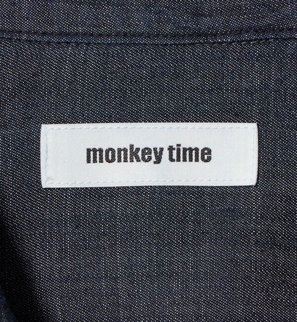 MONKEY TIME「デニム クロップド オープンカラー シャツ」|シャツ・ブラウス|