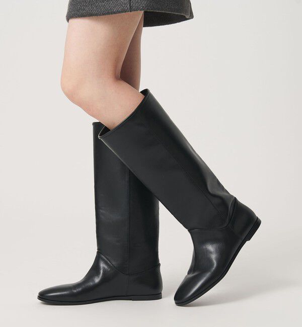 BEAUTY&YOUTH UNITED ARROWS「レザーライク シンプル ロングブーツ」|ロングブーツ|