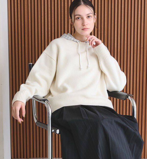 BEAUTY&YOUTH UNITED ARROWS「ウールカシミヤ アクア クルーネックニット」|ニット・セーター|OFF WHITE