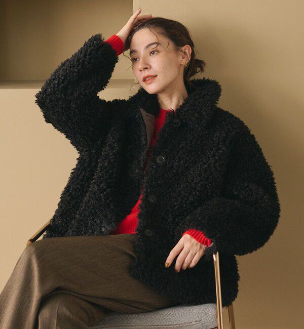 BEAUTY&YOUTH UNITED ARROWS「カーリー フェイクファー ジャケット」|その他|BLACK