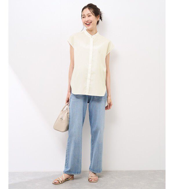 Rope&rsquo;Picnic「【防シワ】リボンフレンチスリーブシャツ」|シャツ・ブラウス|
