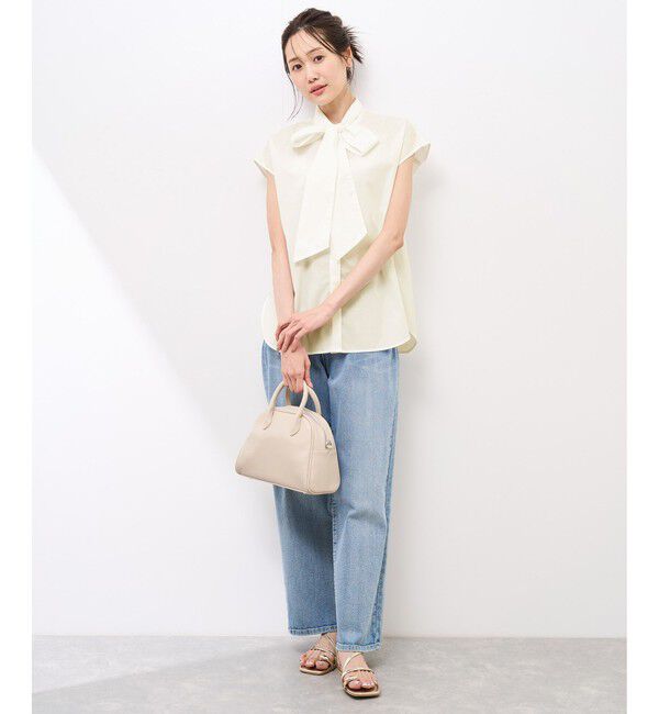 Rope&rsquo;Picnic「【防シワ】リボンフレンチスリーブシャツ」|シャツ・ブラウス|