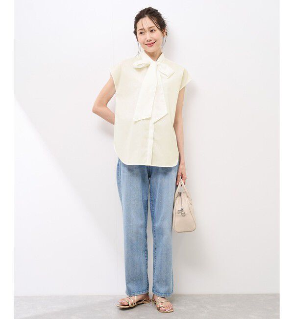 Rope&rsquo;Picnic「【防シワ】リボンフレンチスリーブシャツ」|シャツ・ブラウス|