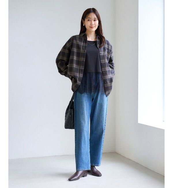 Rope&rsquo;Picnic「【WEB限定カラー】ロゴ刺繍チェックネルシャツ/2WAY」|シャツ・ブラウス|