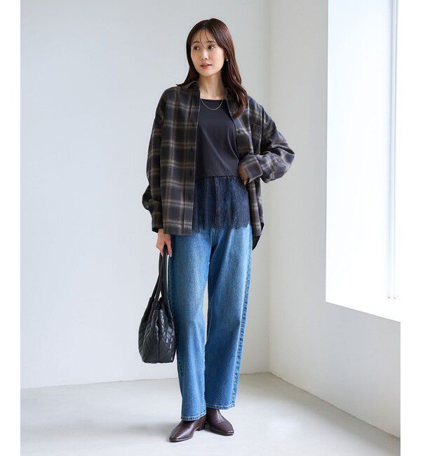 Rope&rsquo;Picnic「【WEB限定カラー】ロゴ刺繍チェックネルシャツ/2WAY」|シャツ・ブラウス|
