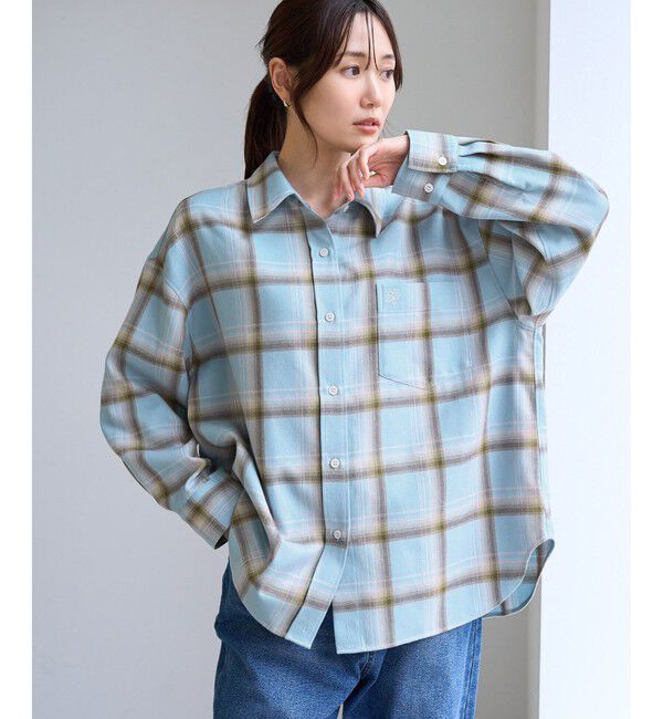 Rope&rsquo;Picnic「【WEB限定カラー】ロゴ刺繍チェックネルシャツ/2WAY」|シャツ・ブラウス|
