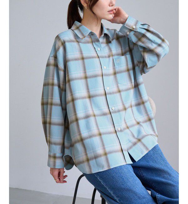 Rope&rsquo;Picnic「【WEB限定カラー】ロゴ刺繍チェックネルシャツ/2WAY」|シャツ・ブラウス|