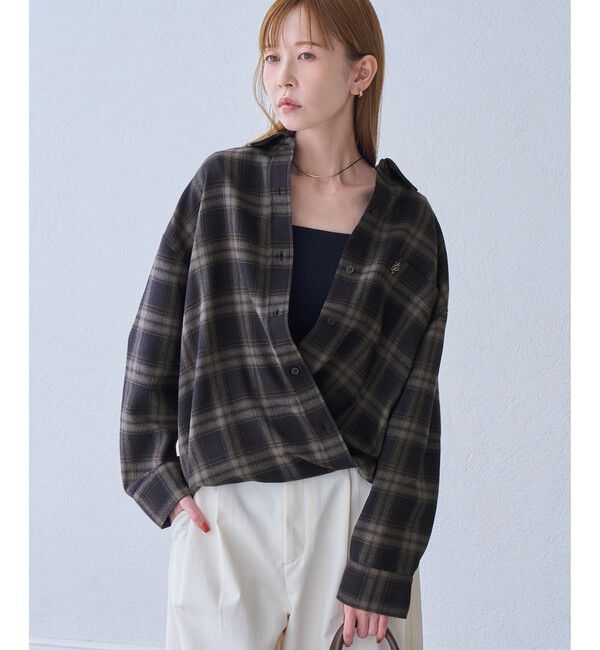 Rope&rsquo;Picnic「【WEB限定カラー】ロゴ刺繍チェックネルシャツ/2WAY」|シャツ・ブラウス|