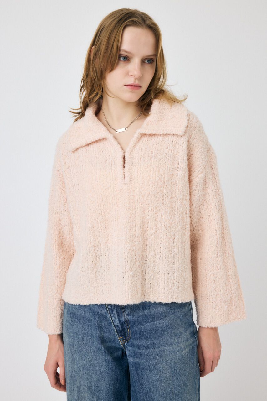 MOUSSY「OPEN COLLAR ニット」|ニット・セーター|
