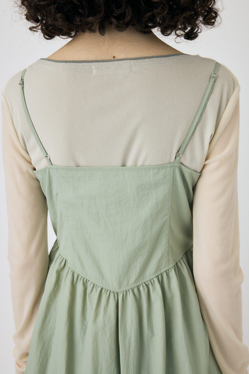 MOUSSY「FRONT ZIP NYLON キャミドレス」|ワンピース|