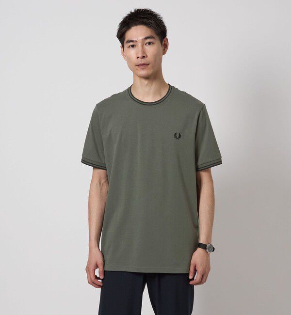 UNITED ARROWS green label relaxing「＜FRED PERRY＞ツインティップ Tシャツ」|Tシャツ・カットソー|DK.GREEN