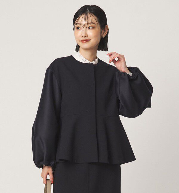 UNITED ARROWS green label relaxing「［size SHORTあり］fleurie(フルリー) フォルム ジャケット」|ノーカラージャケット|NAVY