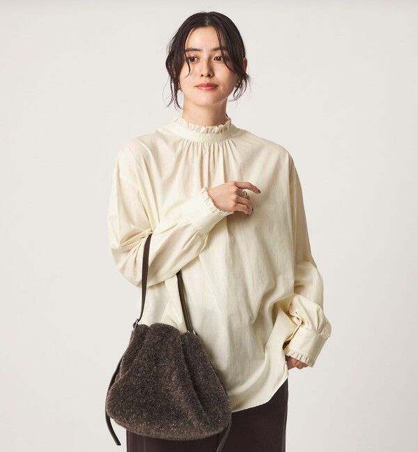 UNITED ARROWS green label relaxing「［size SHORTあり］フリルネック 2WAY ブラウス」|シャツ・ブラウス|