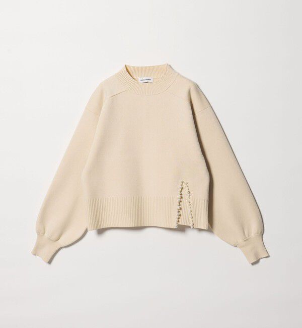 EMMEL REFINES「＜EMMEL REFINES＞EM フェイクパール スリット ニットプルオーバー」|ニット・セーター|