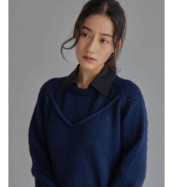 EMMEL REFINES「＜EMMEL REFINES＞EM エリツキ シャギー ミニ ニット ワンピース」|ワンピース|