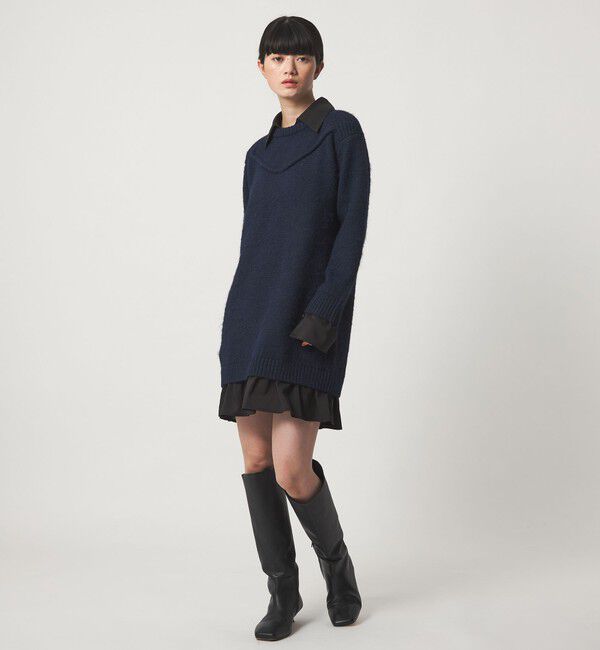 EMMEL REFINES「＜EMMEL REFINES＞EM エリツキ シャギー ミニ ニット ワンピース」|ワンピース|