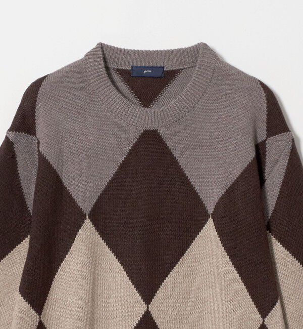 UNITED ARROWS green label relaxing「＜GIM＞アーガイル 7G クルーネック ニット」|ニット・セーター|