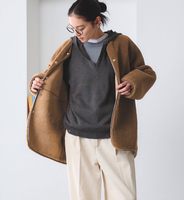 BEAUTY&YOUTH UNITED ARROWS「【WEB限定】ボア&times;フェイクムートン リバーシブルジャケット 」|その他|