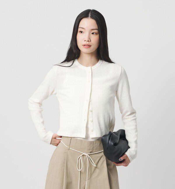BEAUTY&YOUTH UNITED ARROWS「コットン パターンメッシュ カーディガン ウォッシャブル」|カーディガン|