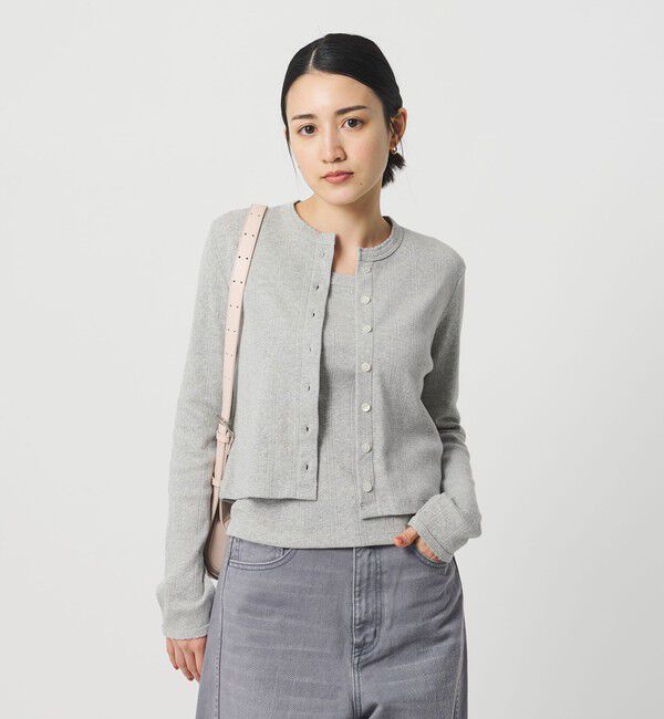 BEAUTY&YOUTH UNITED ARROWS「コットン パターンメッシュ カーディガン ウォッシャブル」|カーディガン|MD.GRAY