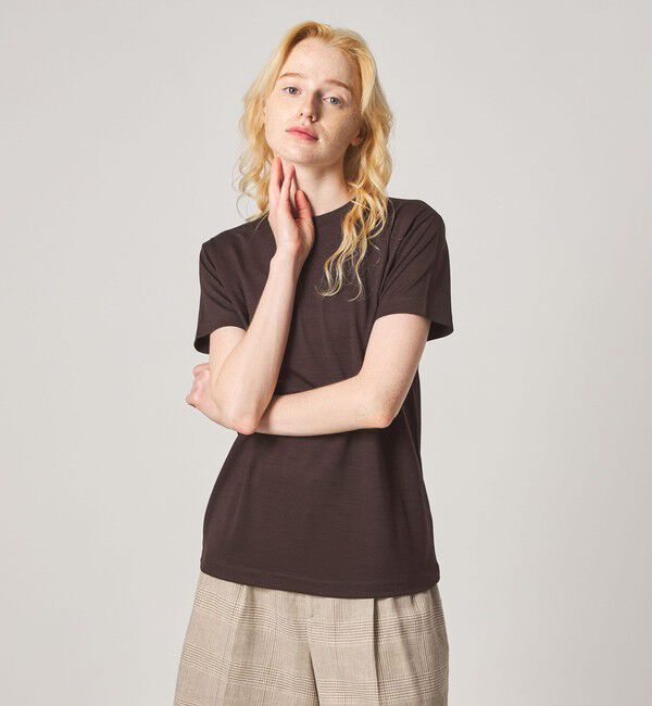 STEVEN ALAN「＜Steven Alan＞ウールジャージー ショートスリーブ Tシャツ」|Tシャツ・カットソー|DK.BROWN