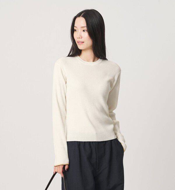 BEAUTY&YOUTH UNITED ARROWS「リブライン ニットプルオーバー ウォッシャブル」|ニット・セーター|