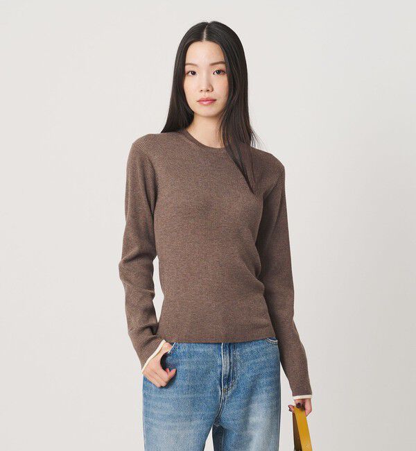 BEAUTY&YOUTH UNITED ARROWS「リブライン ニットプルオーバー ウォッシャブル」|ニット・セーター|