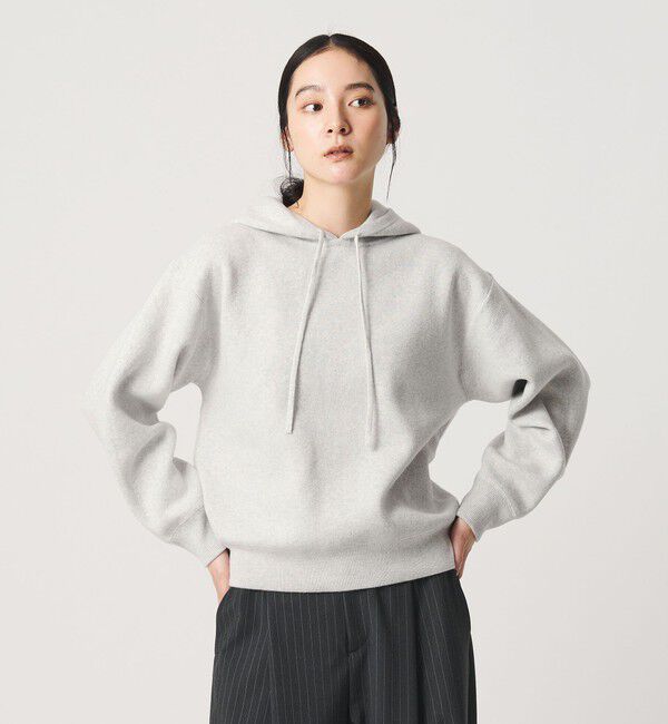 BEAUTY&YOUTH UNITED ARROWS「コットンウールブレンド ソリッド＆ボーダーニットフーディ ウォッシャブル」|ニット・セーター|