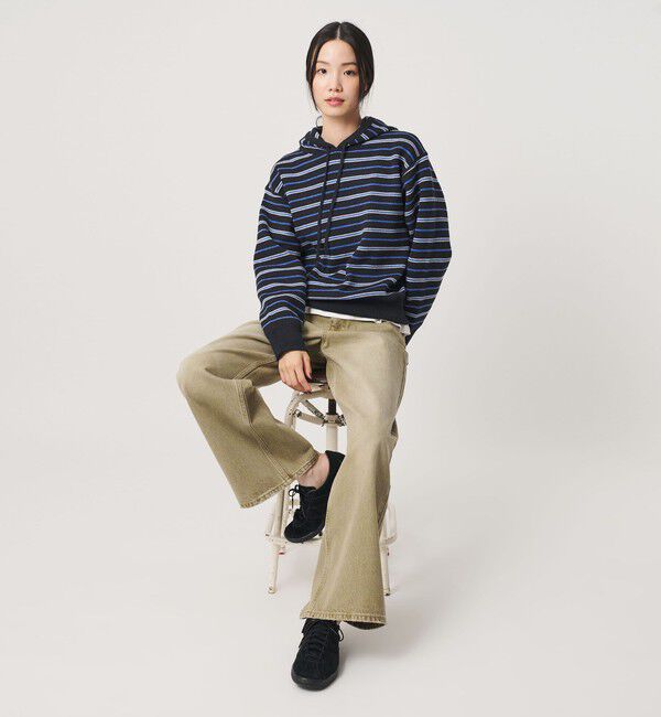 BEAUTY&YOUTH UNITED ARROWS「コットンウールブレンド ソリッド＆ボーダーニットフーディ ウォッシャブル」|ニット・セーター|