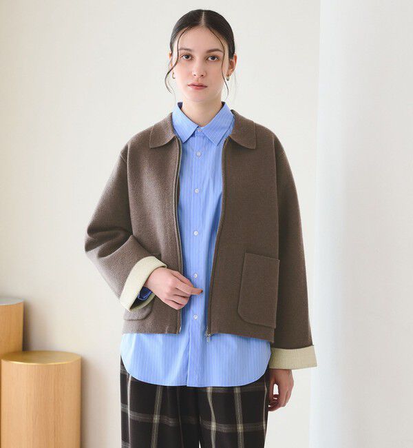 BEAUTY&YOUTH UNITED ARROWS「【WEB限定 Wardrobe DAILY MINIMAL】バイカラー ジップ カーディガン」|カーディガン|