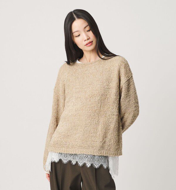 BEAUTY&YOUTH UNITED ARROWS「レースコンビ ロングスリーブ カットソー」|Tシャツ・カットソー|
