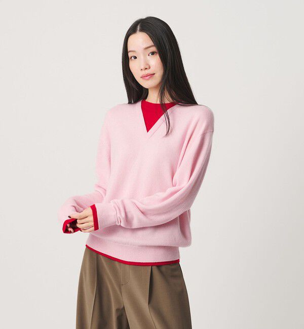 BEAUTY&YOUTH UNITED ARROWS「ウールカシミヤ ２トーン レイヤード ニットプルオーバー」|ニット・セーター|