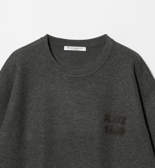 BEAUTY&YOUTH UNITED ARROWS「ロゴクルーネック ニットプルオーバー ウォッシャブル」|ニット・セーター|