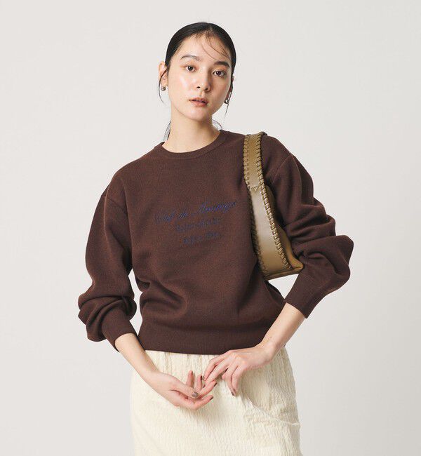 BEAUTY&YOUTH UNITED ARROWS「ロゴクルーネック ニットプルオーバー ウォッシャブル」|ニット・セーター|
