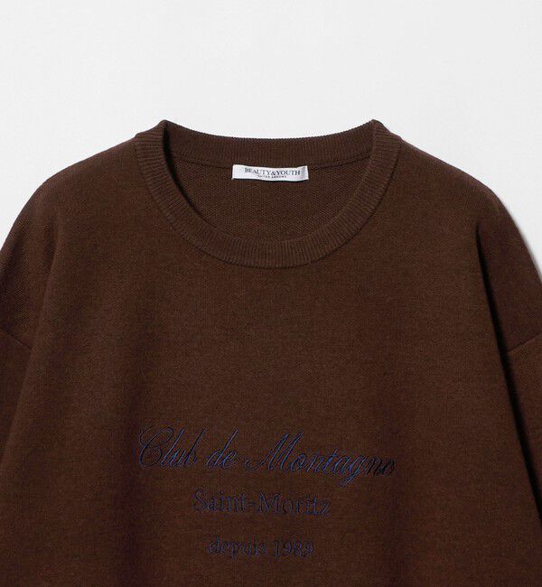 BEAUTY&YOUTH UNITED ARROWS「ロゴクルーネック ニットプルオーバー ウォッシャブル」|ニット・セーター|