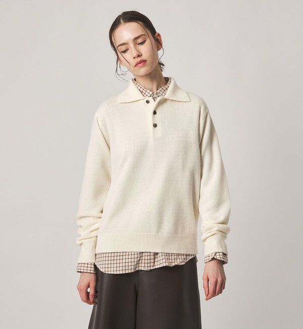 STEVEN ALAN「＜Steven Alan＞ウール カシミヤ ポロカラー ニット」|ニット・セーター|