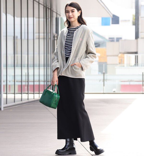 BEAMS SELECTION for WOMEN「DANTON / ノーカラー フリース ジャケット」|ブルゾン・スタジャン|