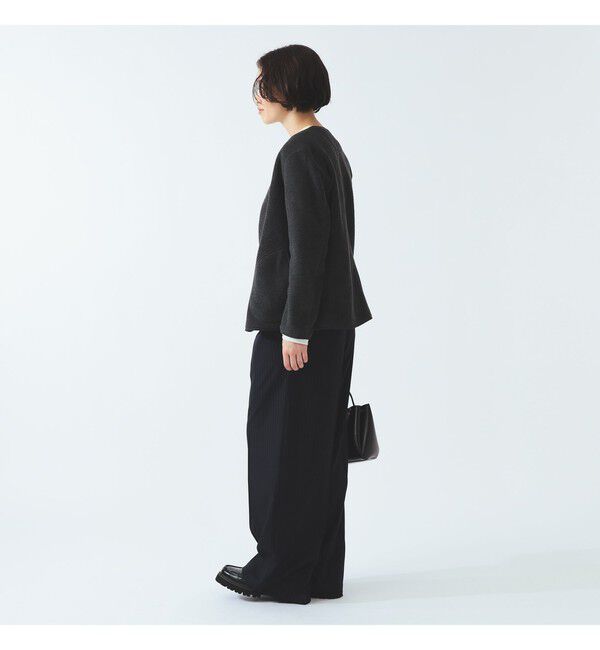 BEAMS SELECTION for WOMEN「DANTON / ノーカラー フリース ジャケット」|ブルゾン・スタジャン|