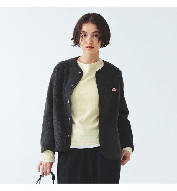 BEAMS SELECTION for WOMEN「DANTON / ノーカラー フリース ジャケット」|ブルゾン・スタジャン|