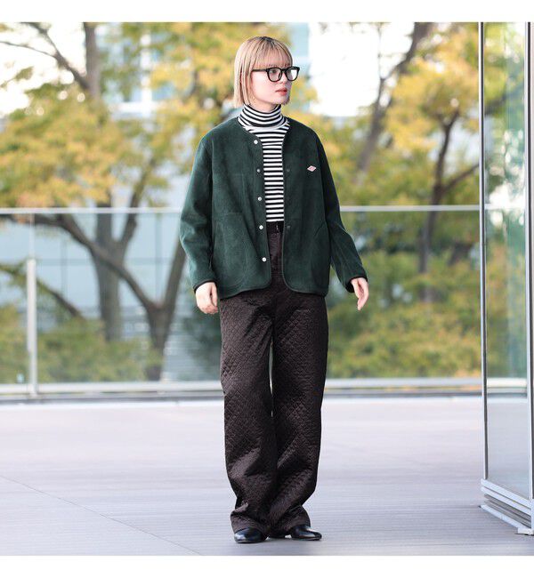 BEAMS SELECTION for WOMEN「DANTON / ノーカラー フリース ジャケット」|ブルゾン・スタジャン|