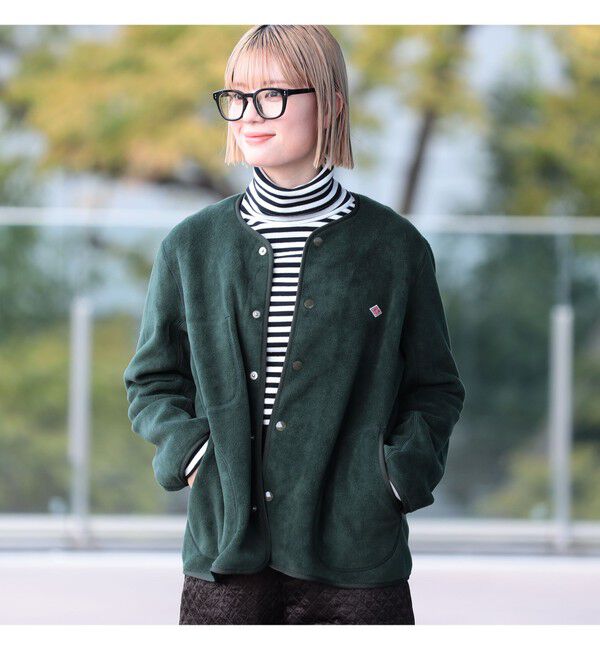 BEAMS SELECTION for WOMEN「DANTON / ノーカラー フリース ジャケット」|ブルゾン・スタジャン|